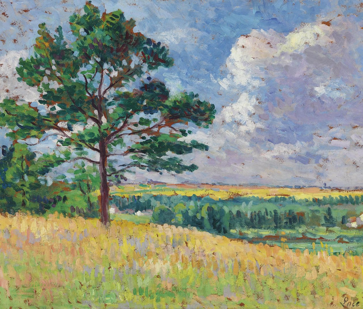 在Merevillen附近的风景 作者 马克西米利安·卢斯（Maximilien Luce）