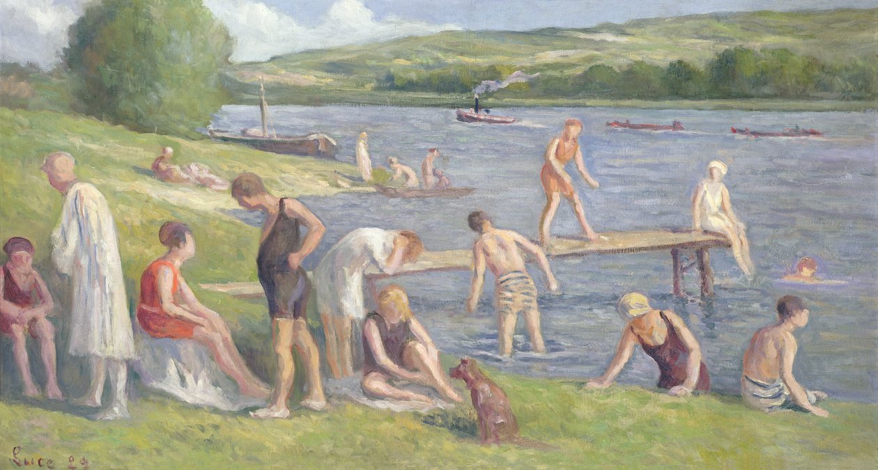 塞纳河畔的泳客 作者 马克西米利安·卢斯（Maximilien Luce）