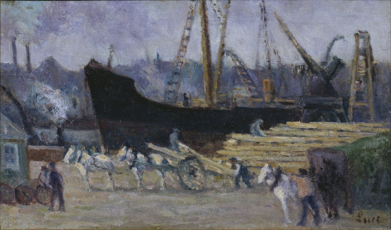 停靠在鲁昂，1930年 作者 马克西米利安·卢斯（Maximilien Luce）