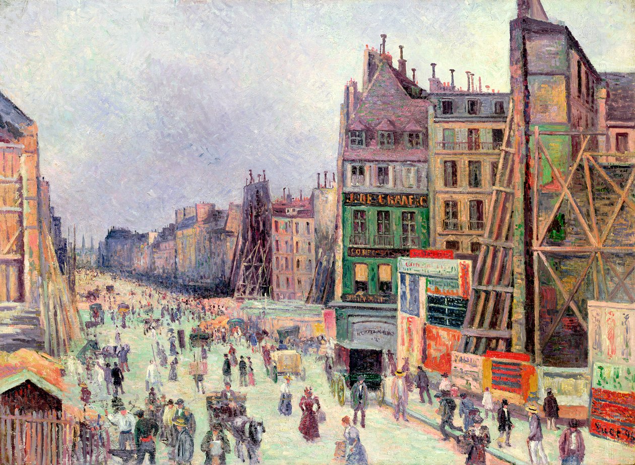 在1896年的Reaumur路上钻探 作者 马克西米利安·卢斯（Maximilien Luce）