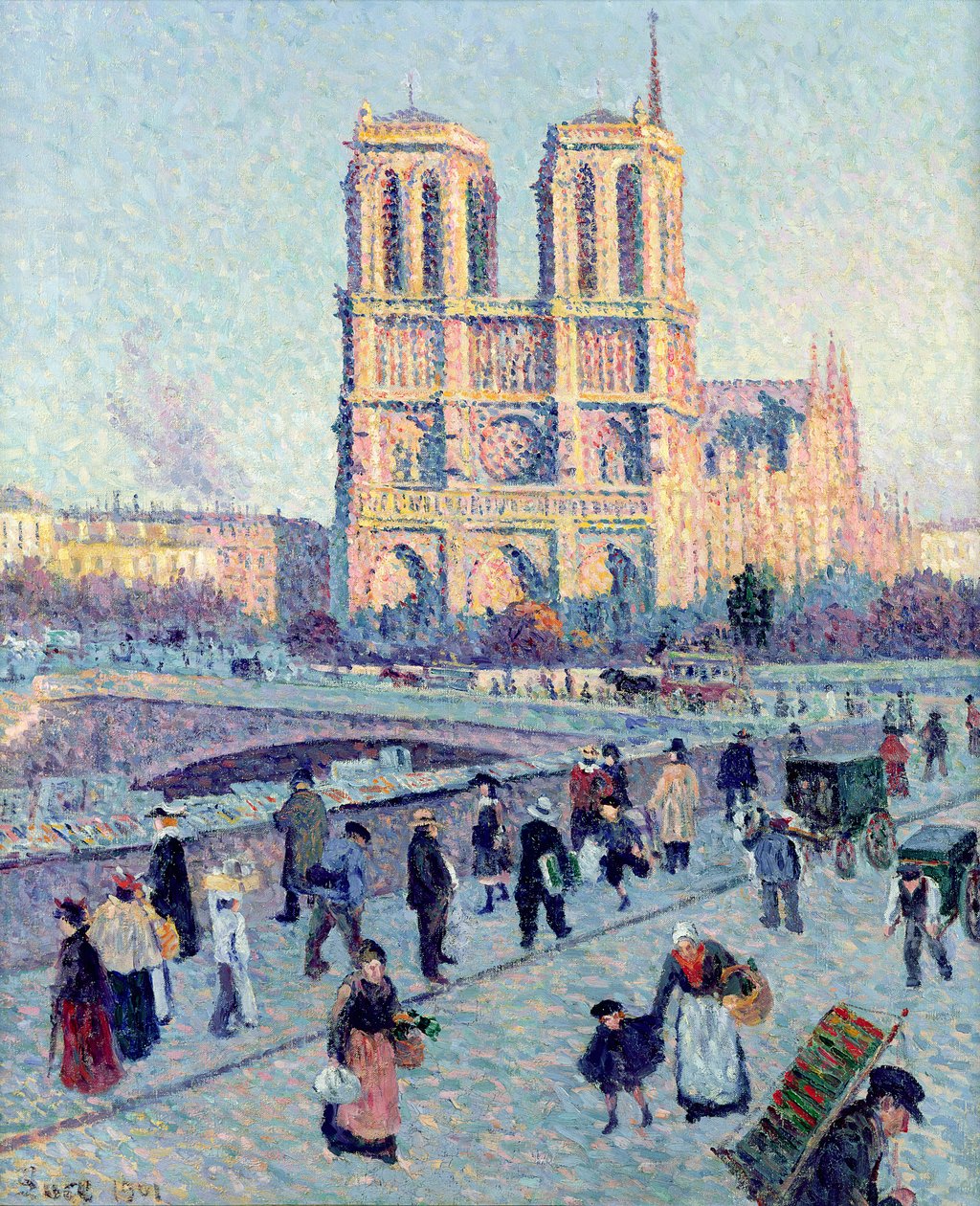 Quai St. Michel和Notre Dame，1901 作者 马克西米利安·卢斯（Maximilien Luce）