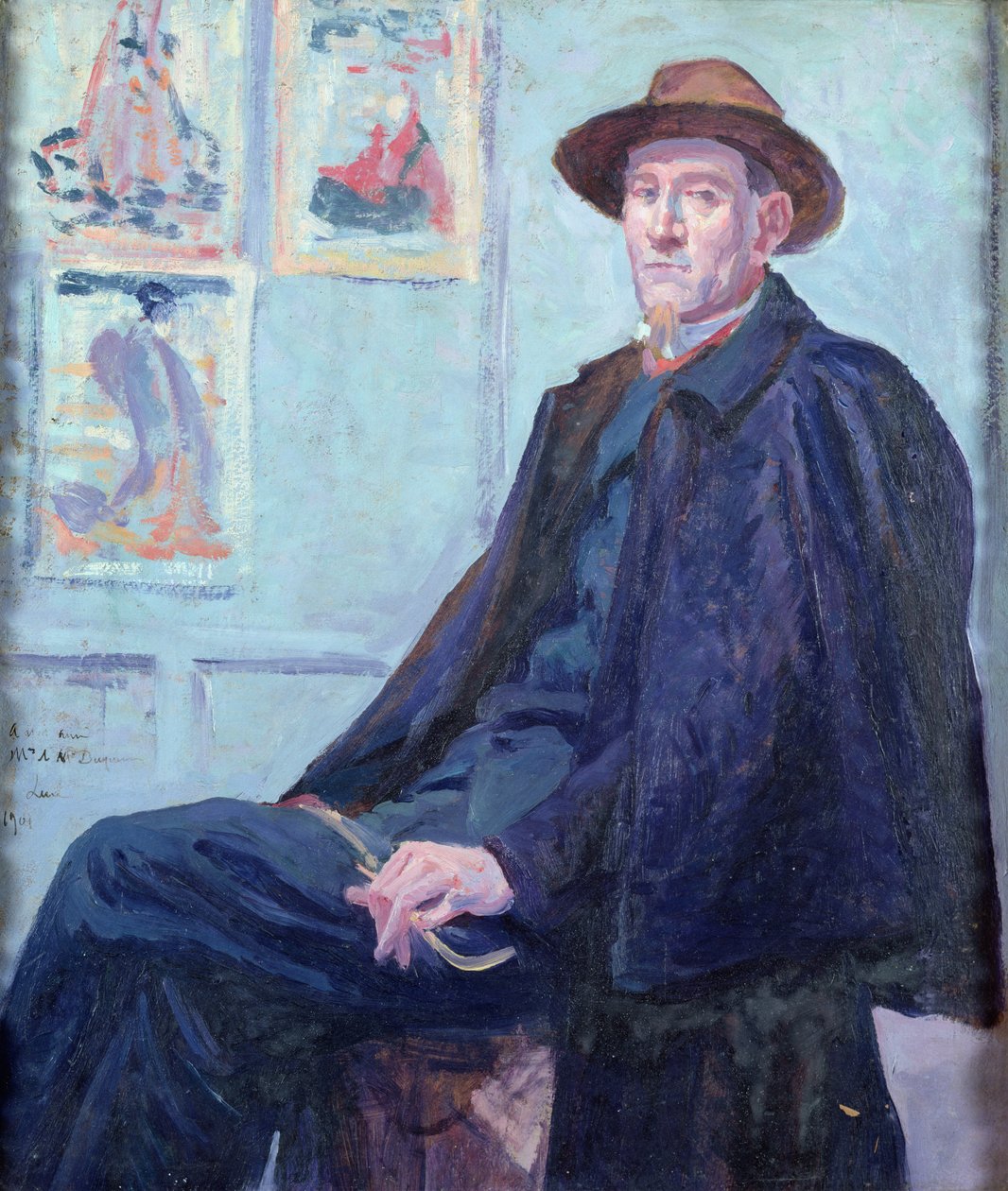 Felix Feneon（1861-1944）1901年的肖像（油卡） 作者 马克西米利安·卢斯（Maximilien Luce）