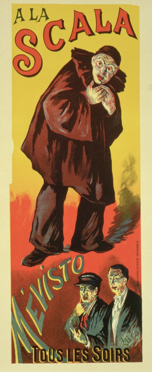 1891年在斯卡拉大剧院复制了一张宣传&39;Mevisto&39;的海报 作者 马克西米利安·卢斯（Maximilien Luce）