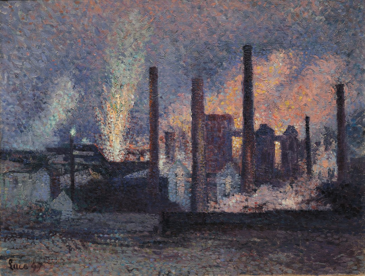1897年沙勒罗瓦附近的工厂研究 作者 马克西米利安·卢斯（Maximilien Luce）