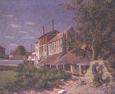 制革厂与1887年的Bievre河一起 作者 马克西米利安·卢斯（Maximilien Luce）