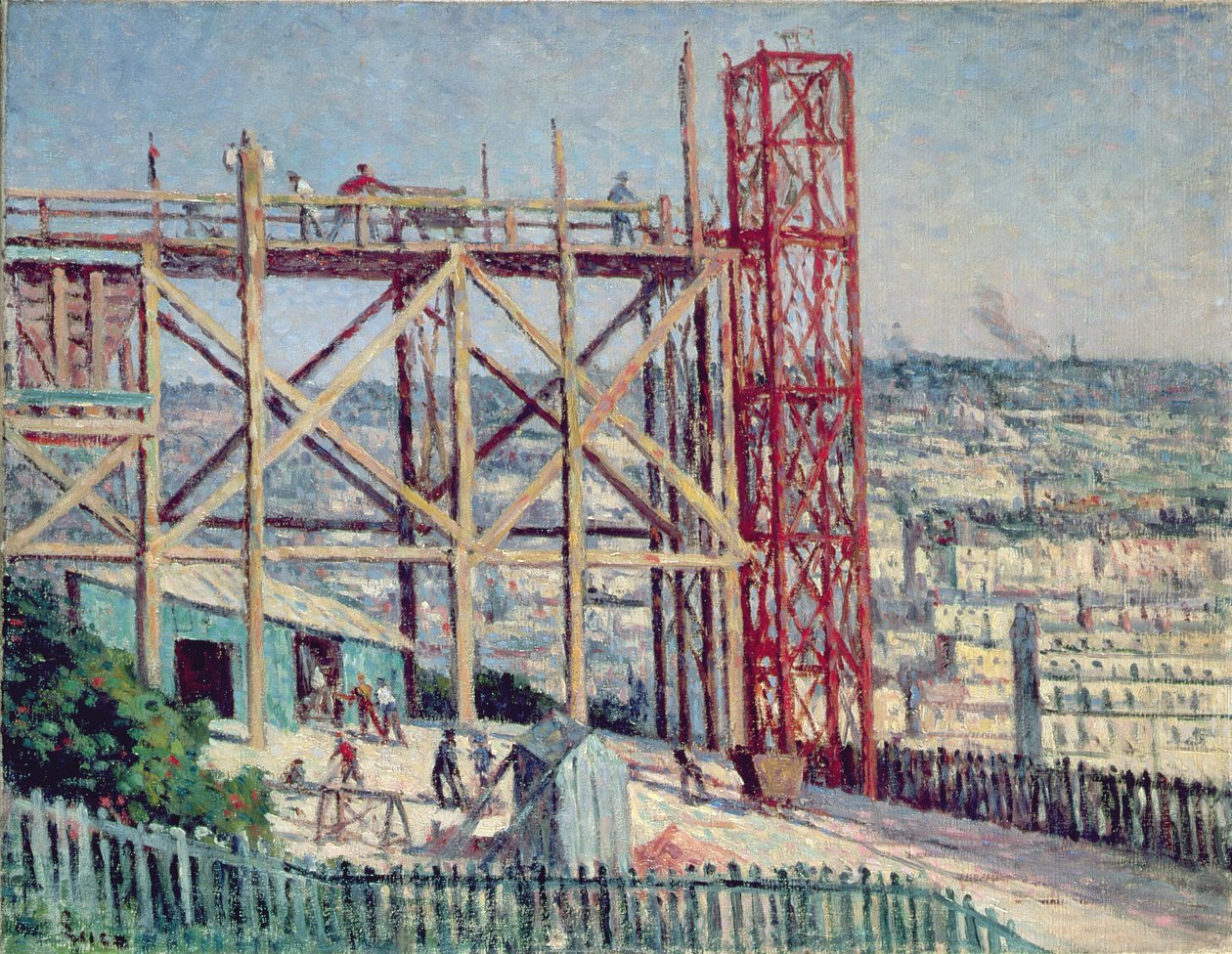 圣心大教堂的建造，c.1900 作者 马克西米利安·卢斯（Maximilien Luce）