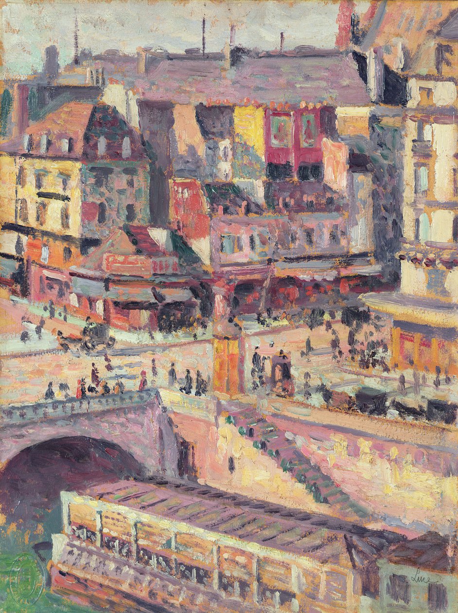圣米歇尔桥和Quai des Orfevres，巴黎，c.1900-03 作者 马克西米利安·卢斯（Maximilien Luce）