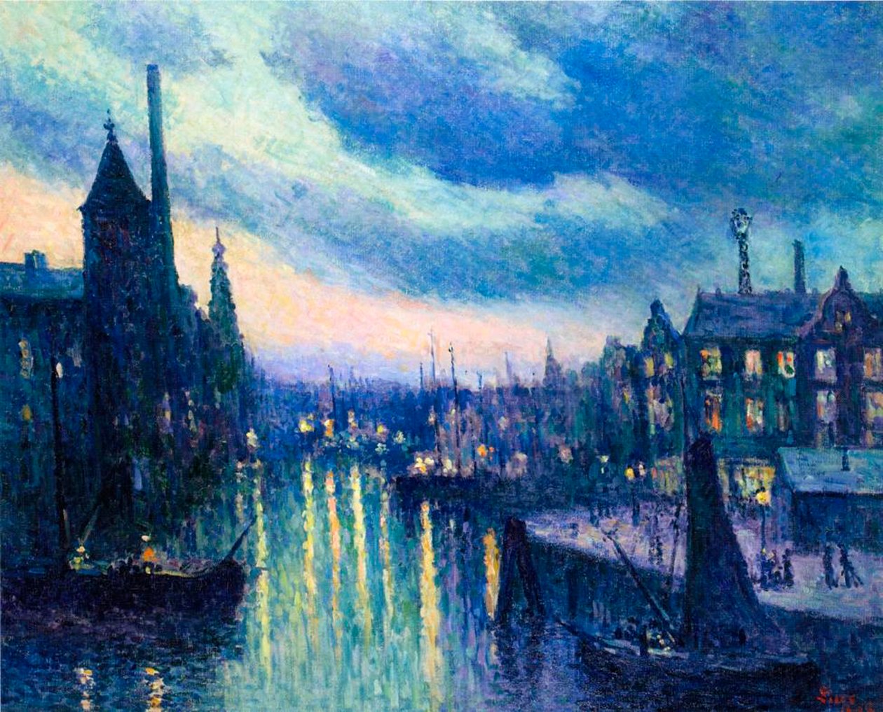 1908年在鹿特丹港口 作者 马克西米利安·卢斯（Maximilien Luce）