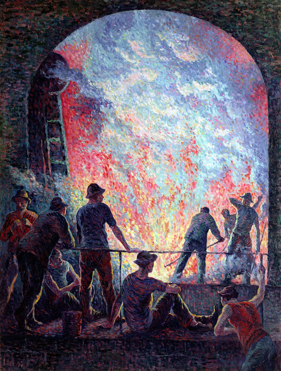 钢铁厂，1895年 作者 马克西米利安·卢斯（Maximilien Luce）