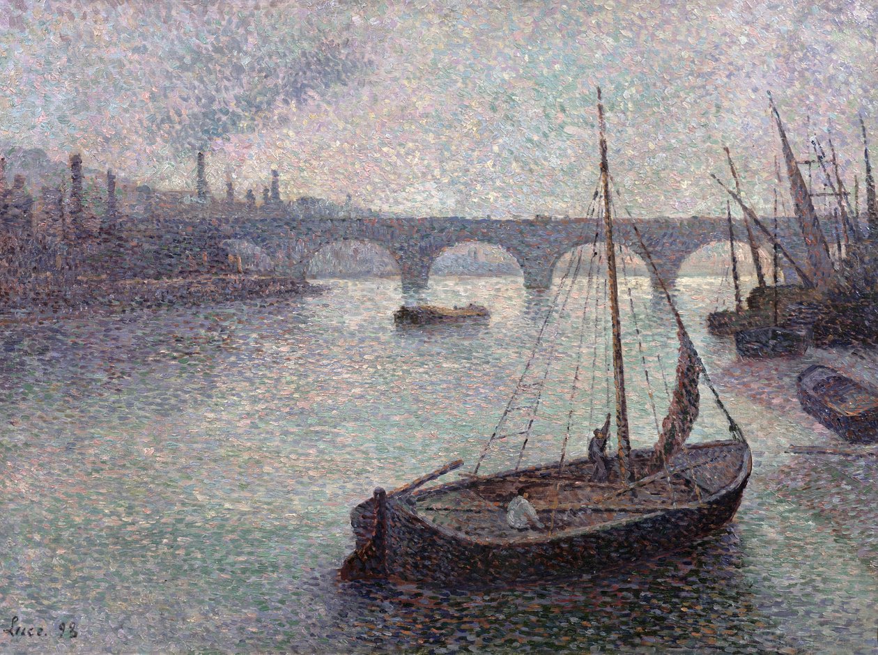 查看泰晤士河，1893年 作者 马克西米利安·卢斯（Maximilien Luce）