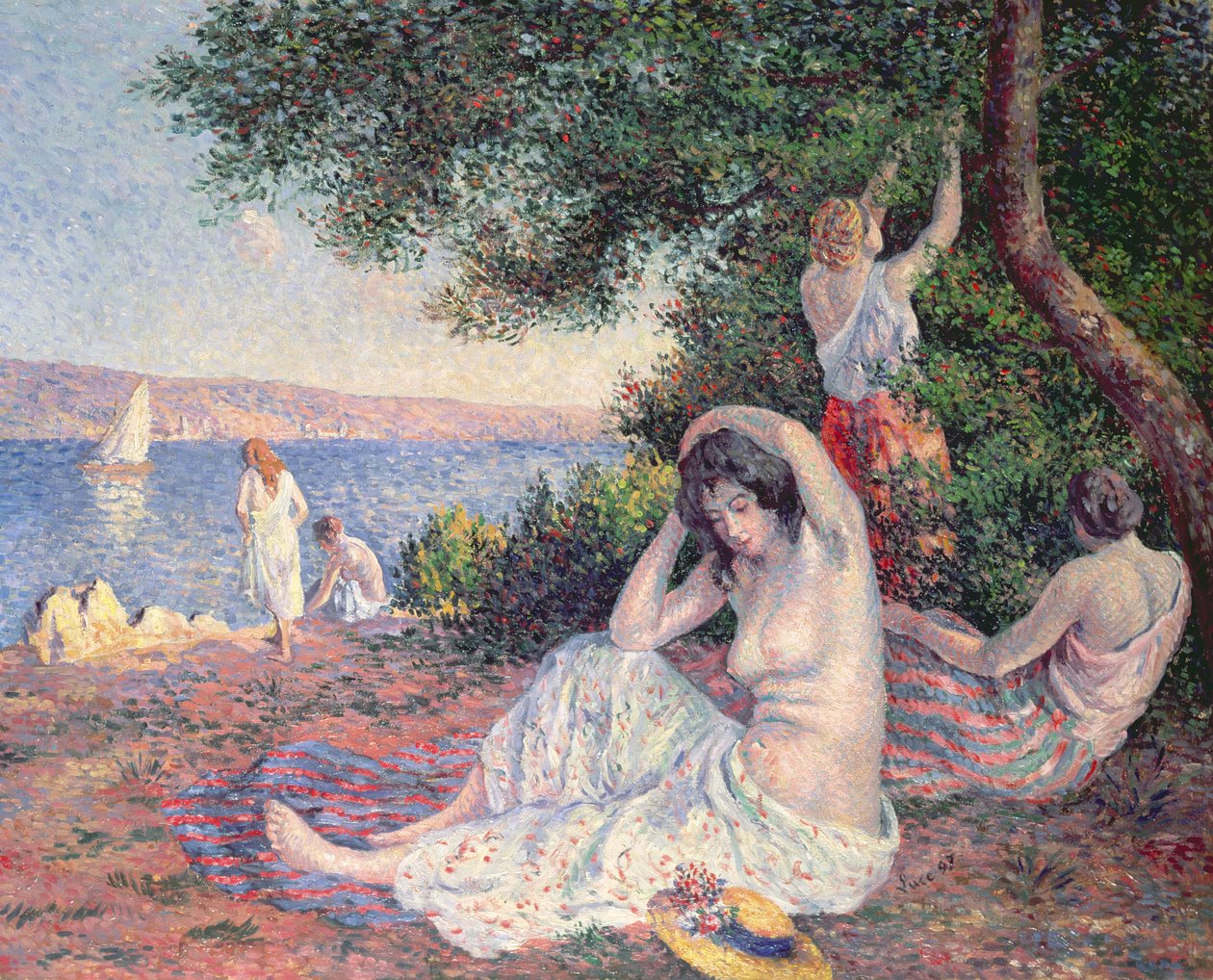 女人洗澡 作者 马克西米利安·卢斯（Maximilien Luce）