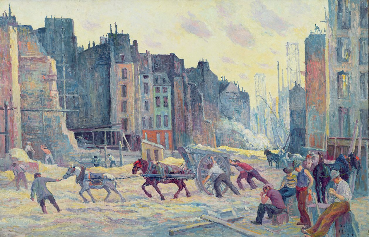 1906  -  08年在Rue Reaumur工作 作者 马克西米利安·卢斯（Maximilien Luce）