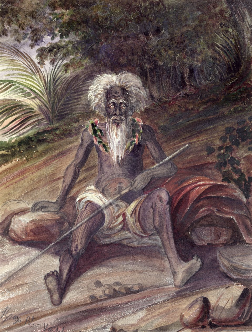 来自马克萨斯群岛的老人，c.1842 作者 马克西米利安·拉格