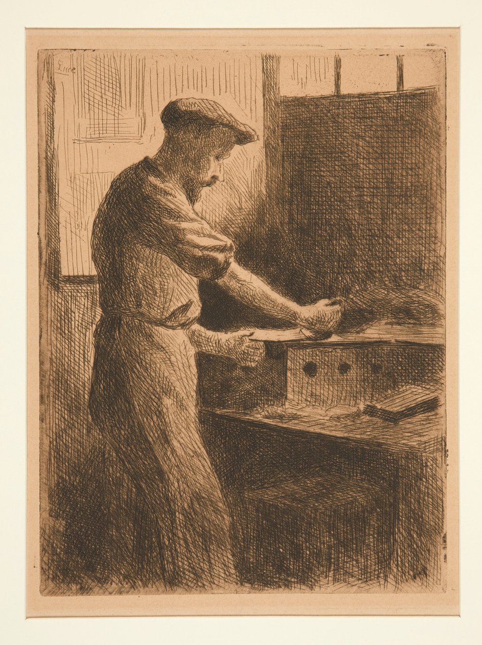 工作中的奥古斯特-德拉特 作者 马克西米利安·卢斯（Maximilien Luce）