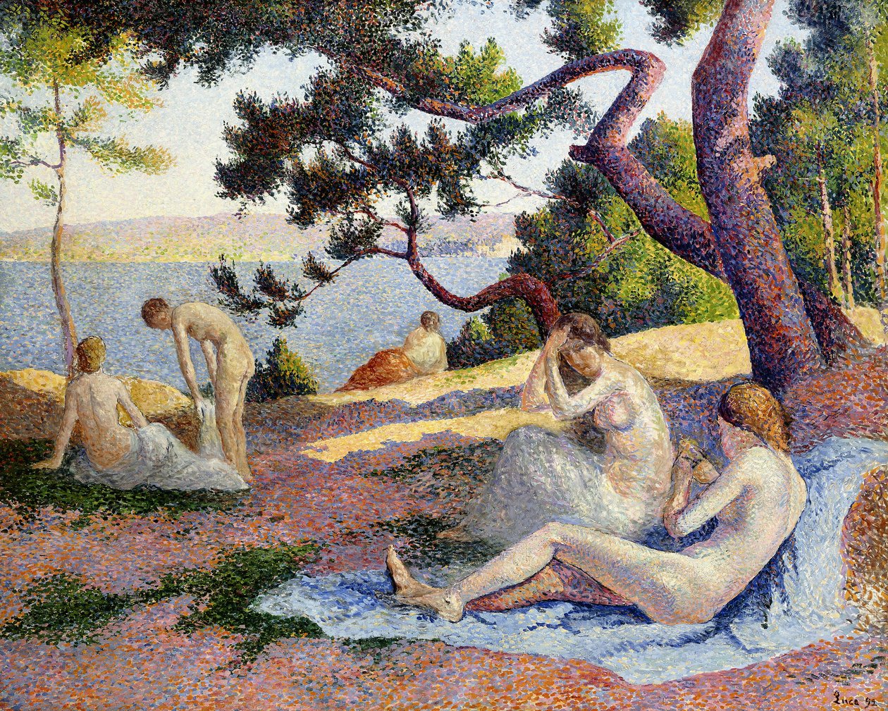 圣特罗佩的泳客；圣特罗佩的泳客，1892年 作者 马克西米利安·卢斯（Maximilien Luce）