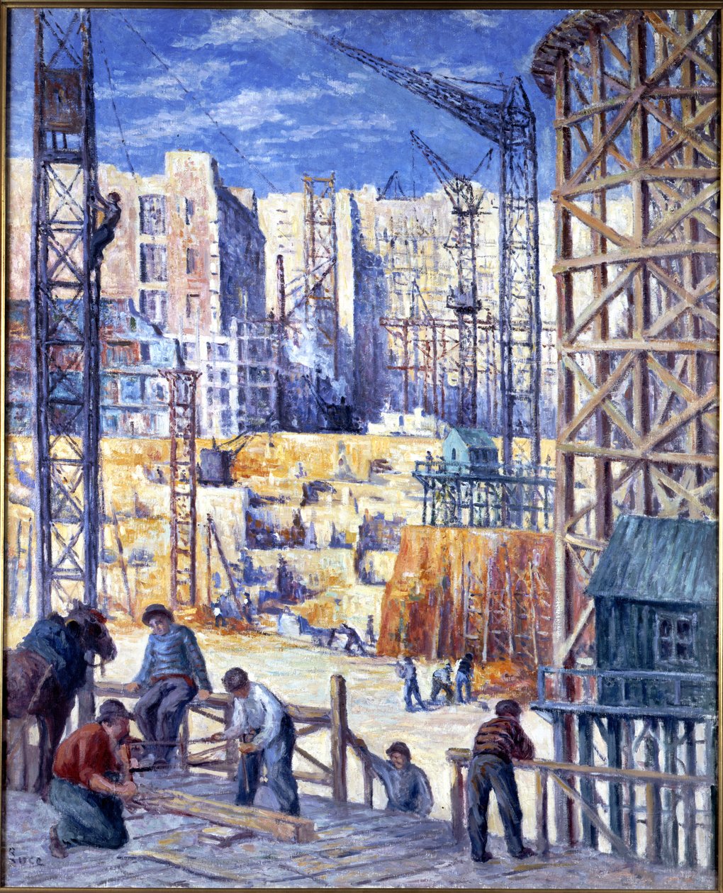 巴黎的建筑工地，帕西码头，1907年。 作者 马克西米利安·卢斯（Maximilien Luce）