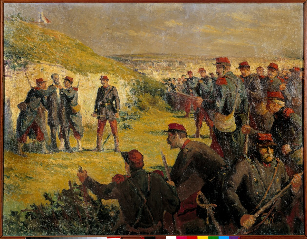 巴黎公社：“” Eugene Varlin (1839-1871) 之死由凡尔赛宫于 28/05/1871 拍摄”，马克西米利安·卢斯 (1858-1941) 绘画，19 世纪巴黎。 工会艺术工作者会 作者 马克西米利安·卢斯（Maximilien Luce）