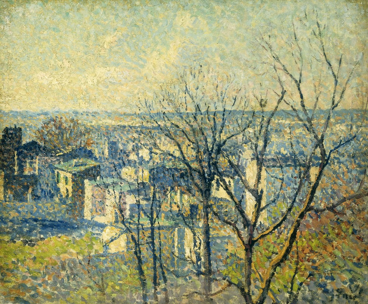 从屋顶；在屋顶上，1890-195年 作者 马克西米利安·卢斯（Maximilien Luce）