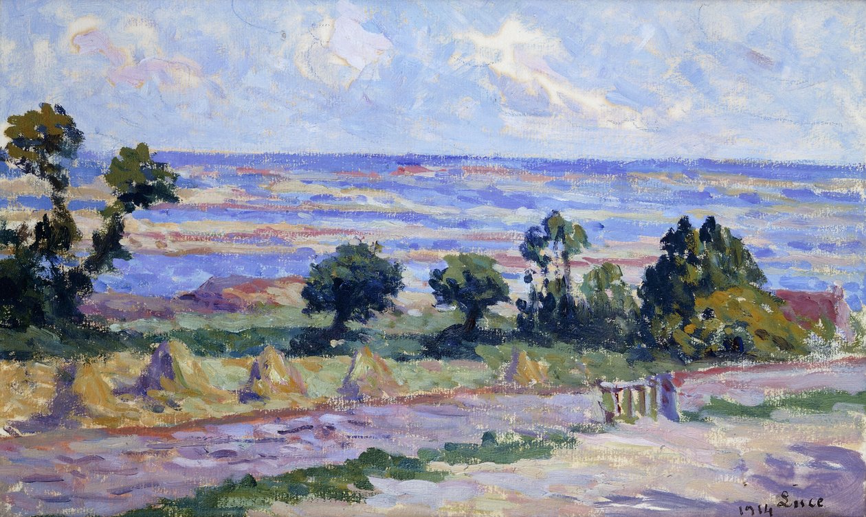 海边的干草堆；海边的磨石，1914年 作者 马克西米利安·卢斯（Maximilien Luce）