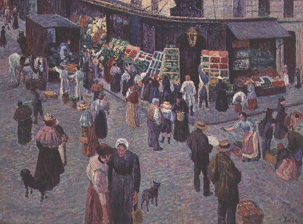 女修道院长街（The Rue des Abbesses） 作者 马克西米利安·卢斯（Maximilien Luce）