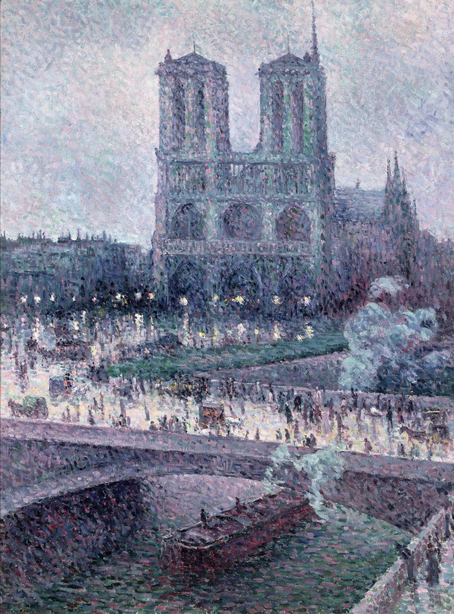 巴黎圣母院，约1900年（布面油画） 作者 马克西米利安·卢斯（Maximilien Luce）