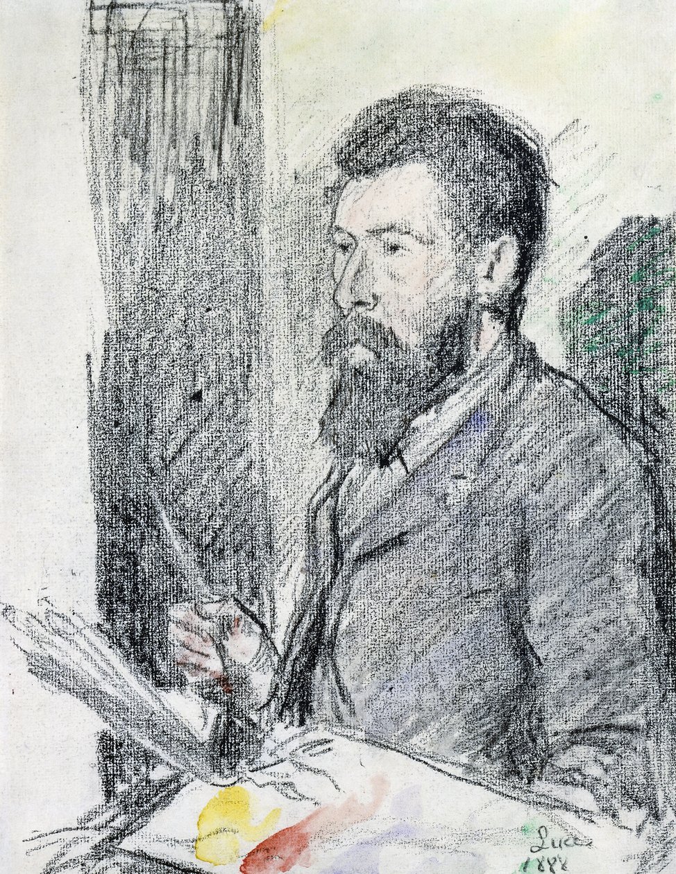 乔治·修拉的肖像 作者 马克西米利安·卢斯（Maximilien Luce）