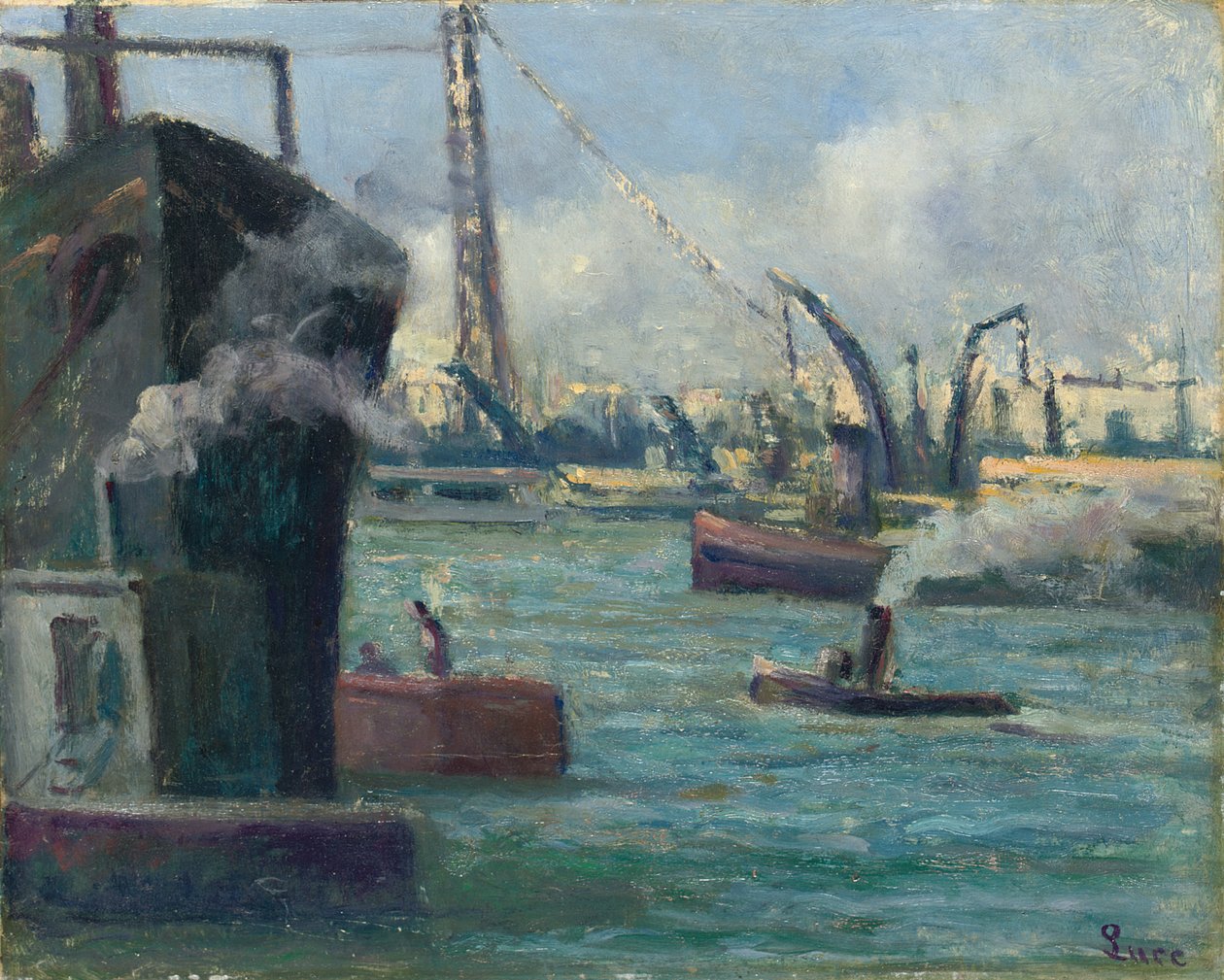 鲁昂港 作者 马克西米利安·卢斯（Maximilien Luce）