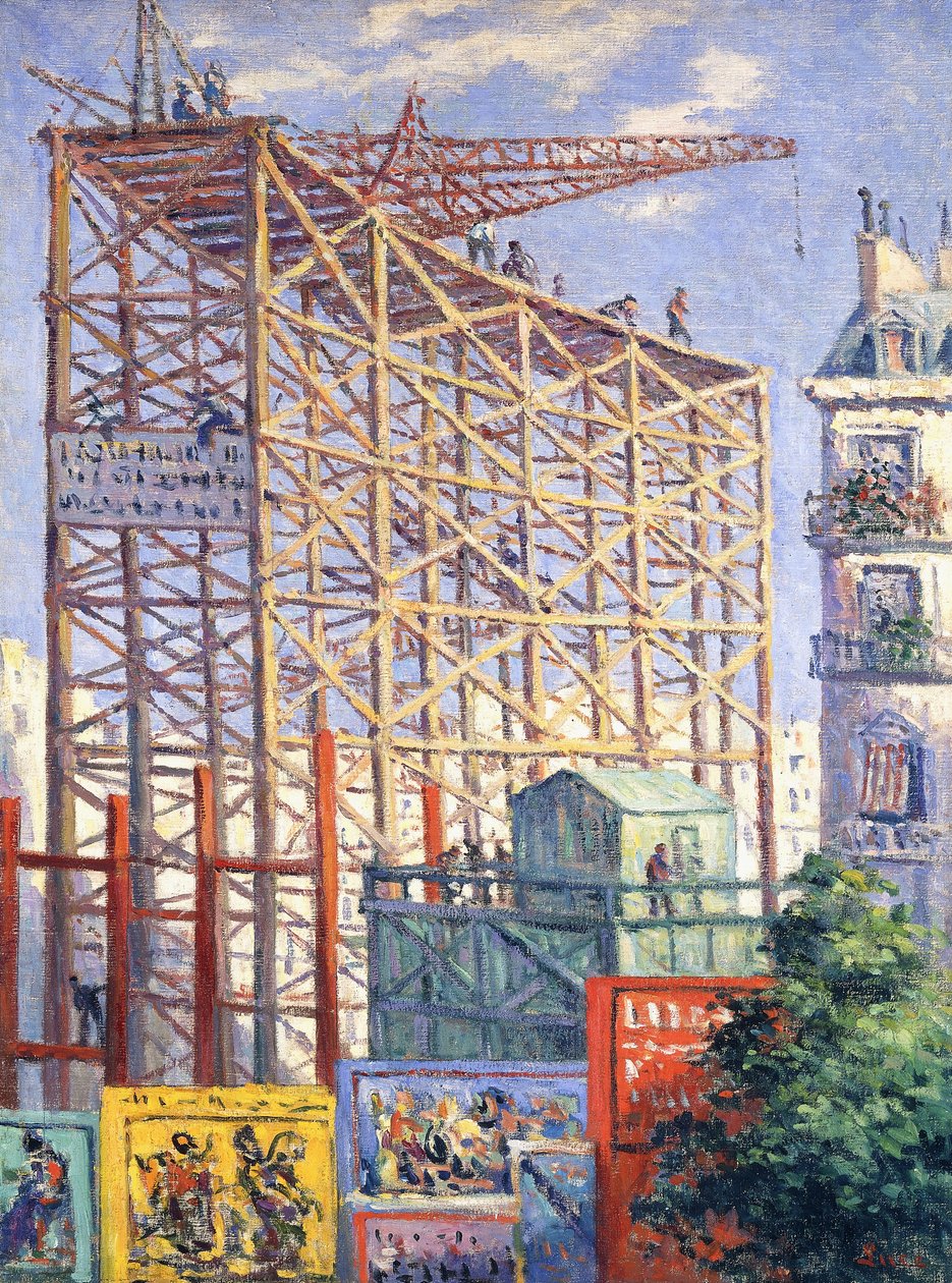 脚手架和海报，约1912年 作者 马克西米利安·卢斯（Maximilien Luce）