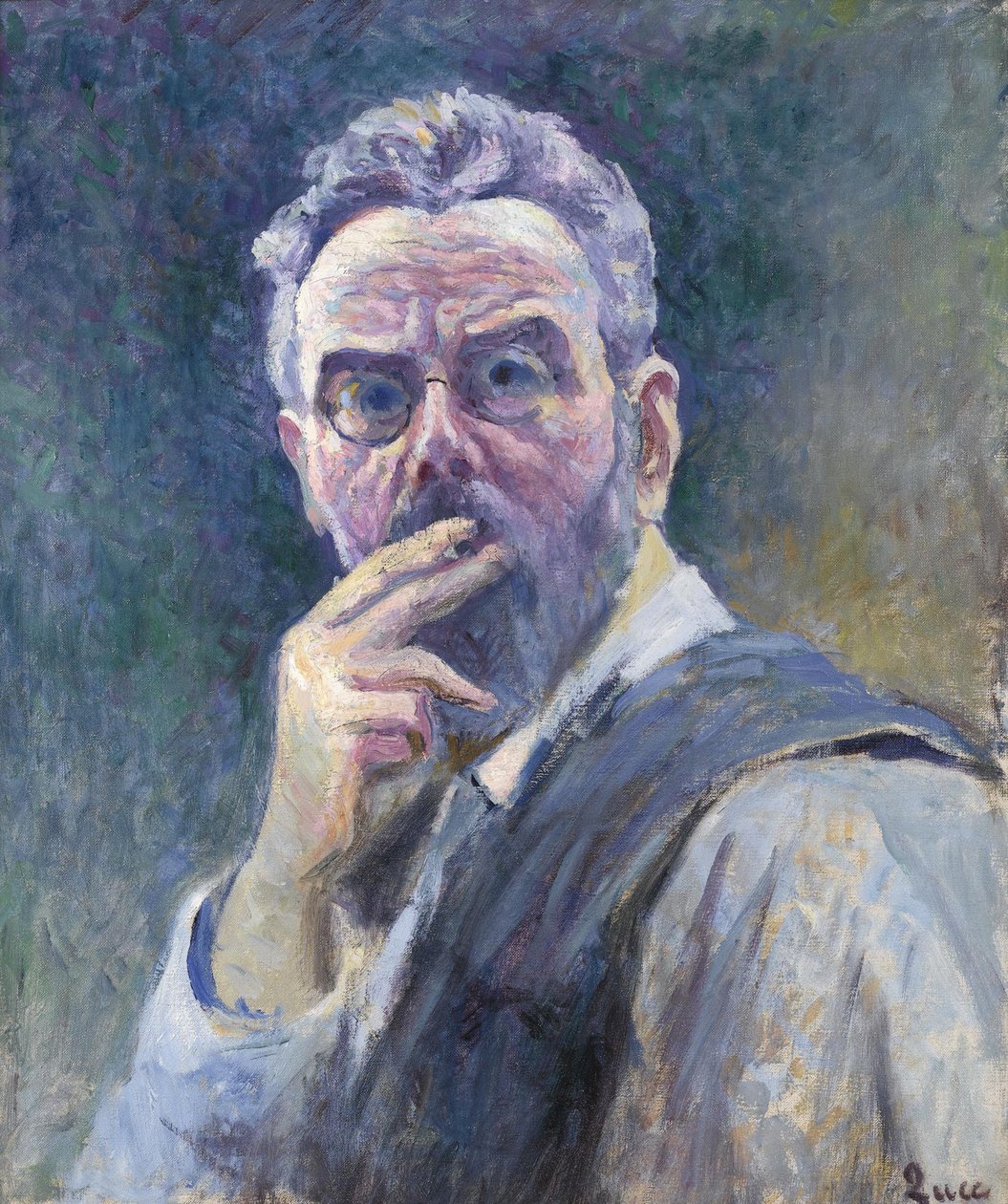 带烟嘴的自画像c。 1905年。 作者 马克西米利安·卢斯（Maximilien Luce）