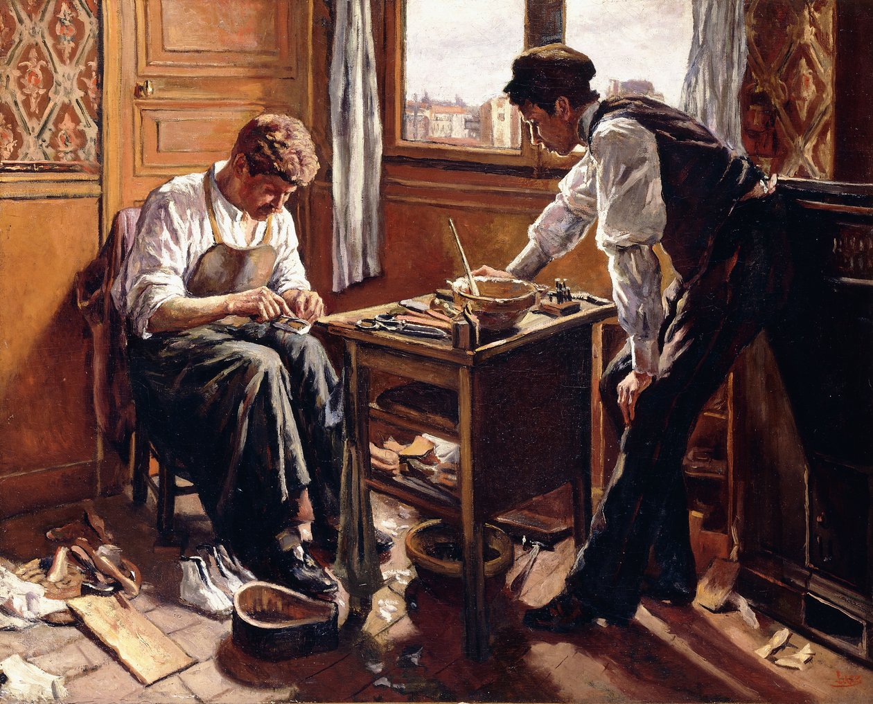 制鞋匠，两个吉沃特兄弟，1884年 作者 马克西米利安·卢斯（Maximilien Luce）