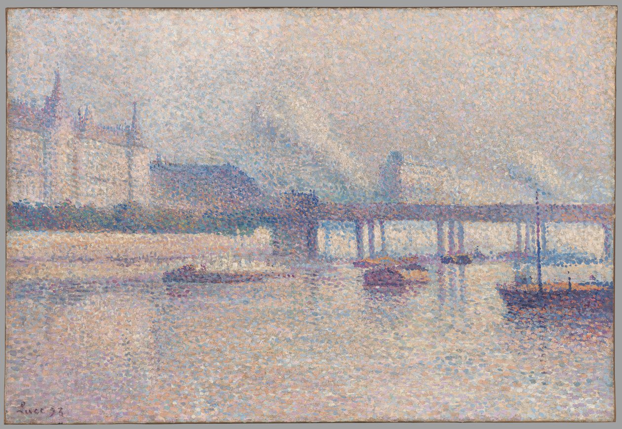 巴黎塞纳河畔 作者 马克西米利安·卢斯（Maximilien Luce）