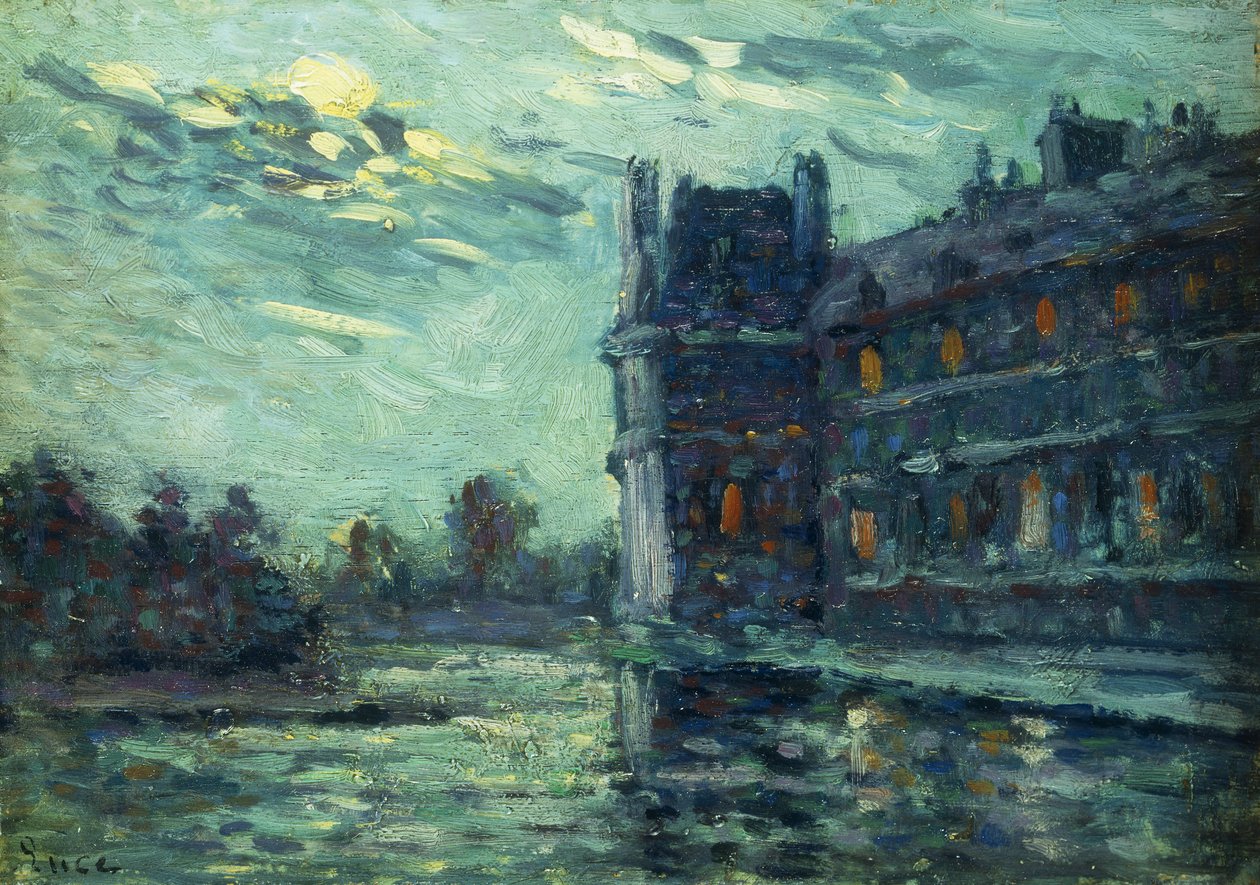 1910年的洪水，巴黎卢浮宫的佛罗伦教堂（Pavilon de Flore）； 1910年洪水，勒·帕维隆·德·弗洛雷，1910年 作者 马克西米利安·卢斯（Maximilien Luce）