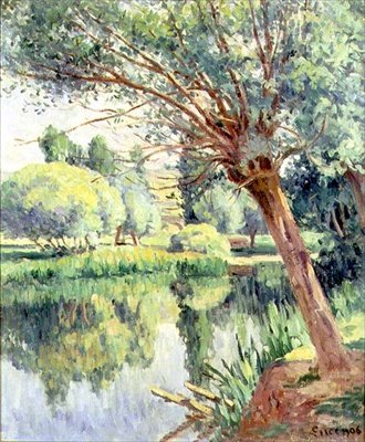 长老会和河岸上的柳树 作者 马克西米利安·卢斯（Maximilien Luce）