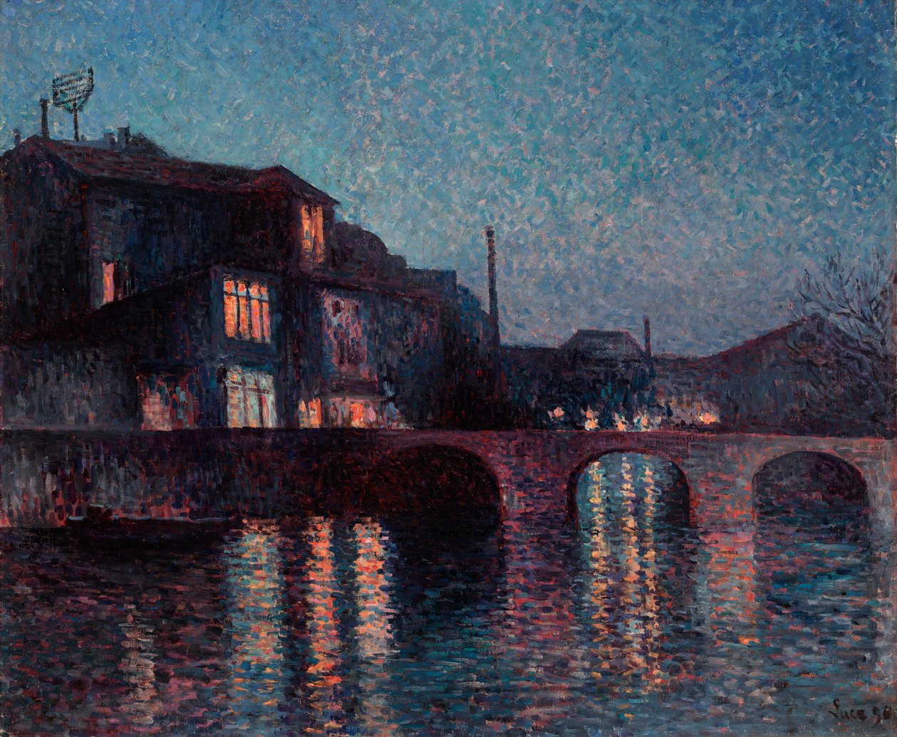 沙勒罗瓦的桑布尔河 作者 马克西米利安·卢斯（Maximilien Luce）