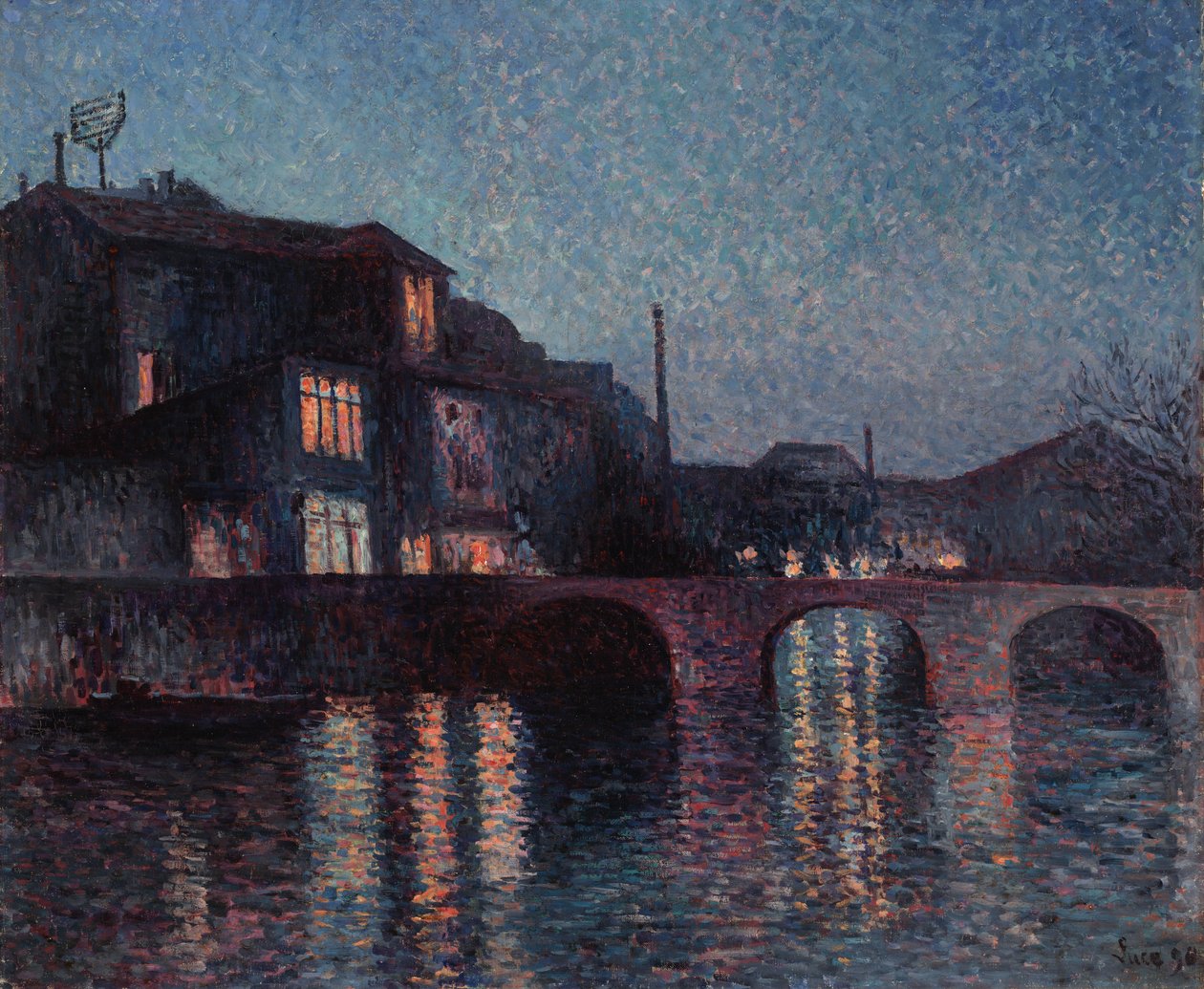 1896年在沙勒罗瓦的桑布尔河 作者 马克西米利安·卢斯（Maximilien Luce）