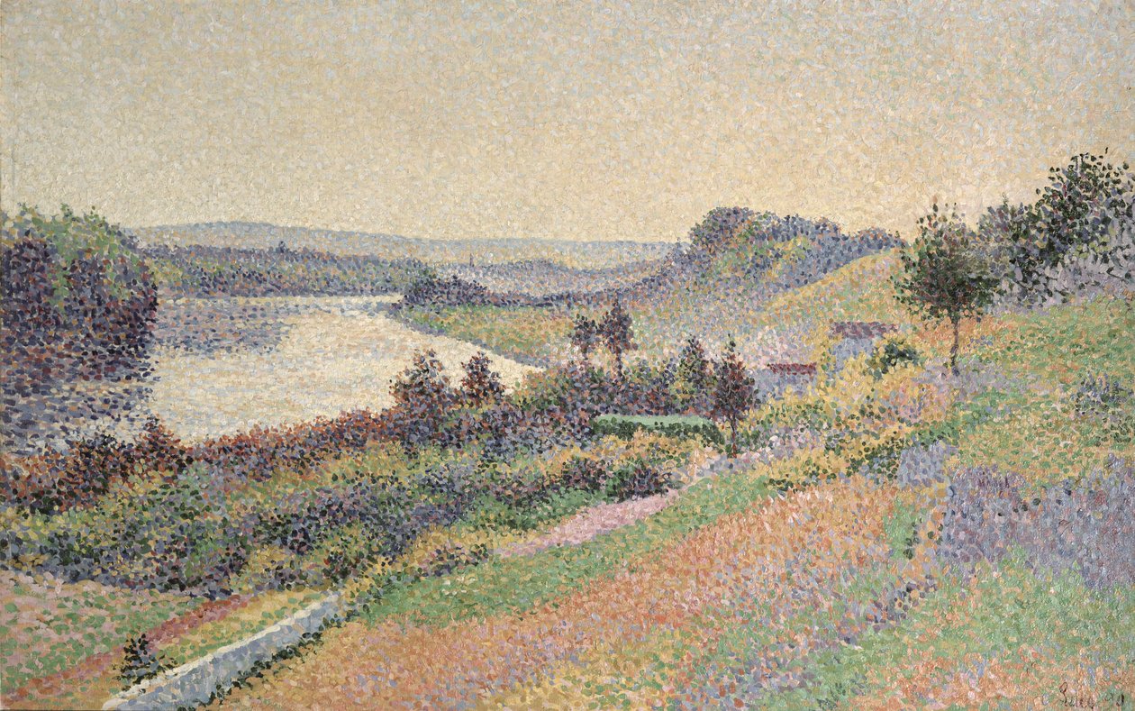 1890年Herblay的塞纳河 作者 马克西米利安·卢斯（Maximilien Luce）