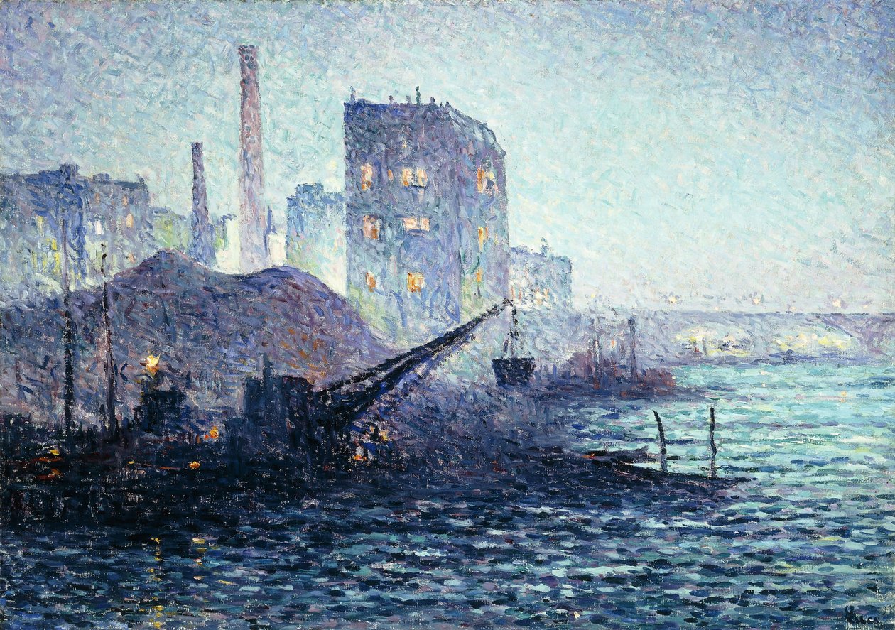 伦敦泰晤士河，约1893年 作者 马克西米利安·卢斯（Maximilien Luce）