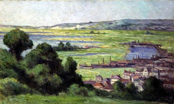翁弗勒尔的景色（布面油画） 作者 马克西米利安·卢斯（Maximilien Luce）