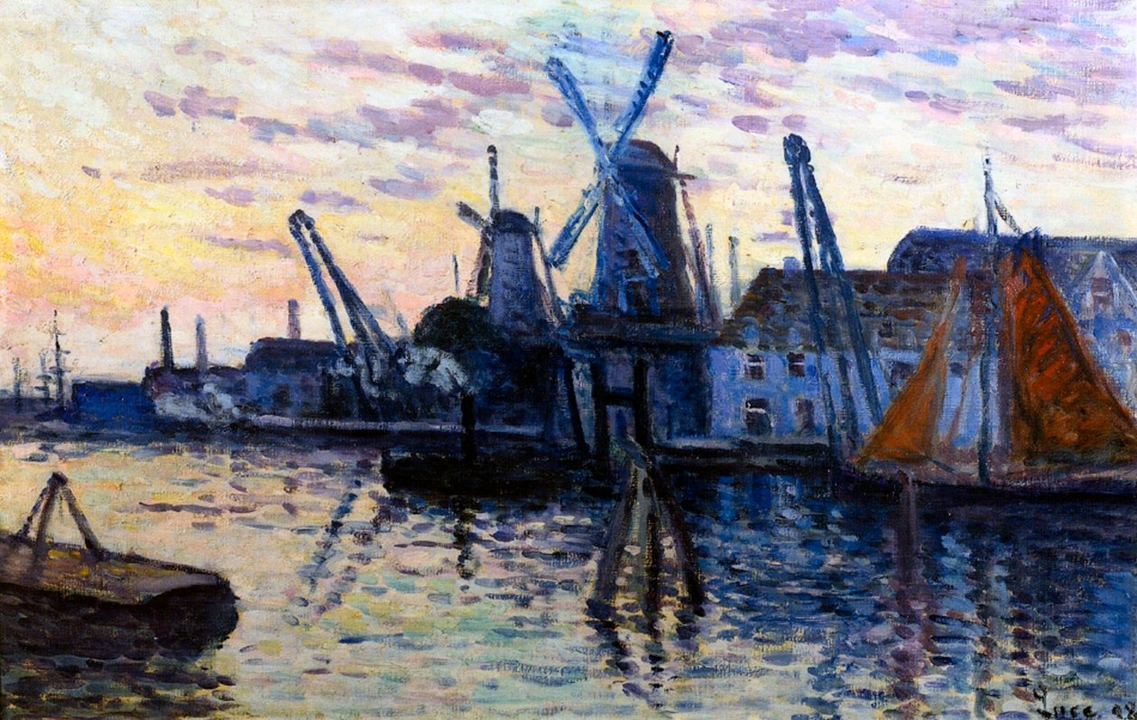 荷兰的风车，1908年 作者 马克西米利安·卢斯（Maximilien Luce）