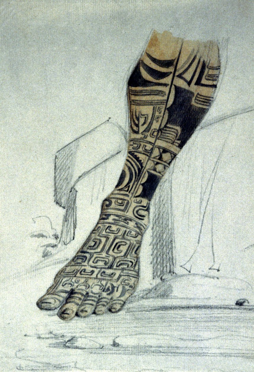 Maori foot tattoo 作者 马克西米利安·拉格