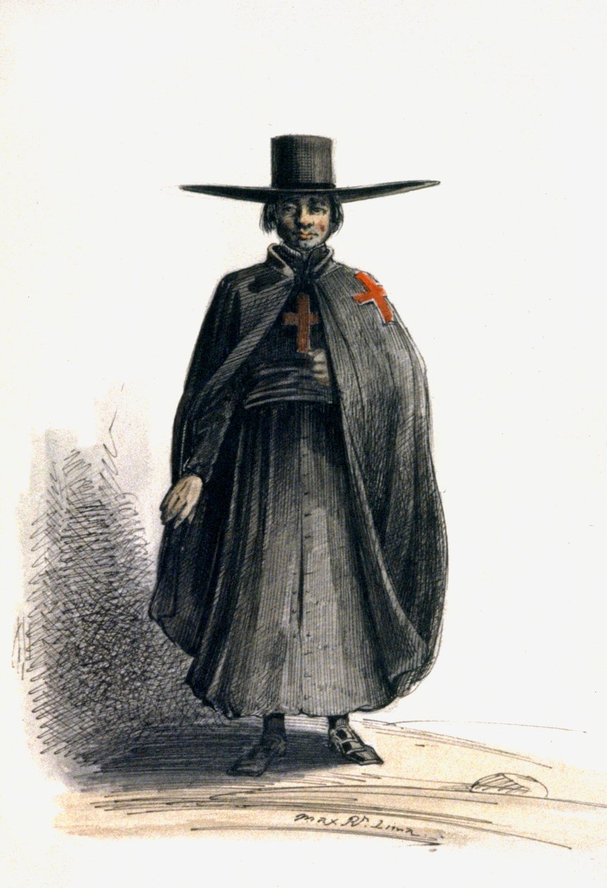 Missionaire au Perou, c.1840 (watercolour) 作者 马克西米利安·拉格