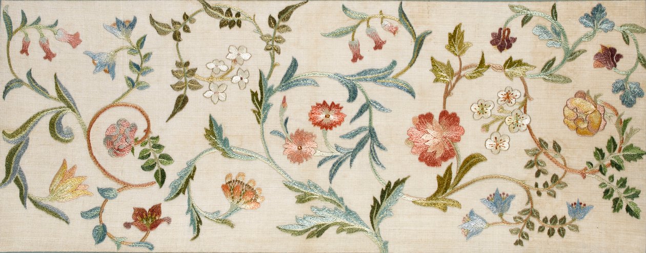 花园作品，1938年（亚麻布上的刺绣，羊毛和丝绸） 作者 梅·莫里斯