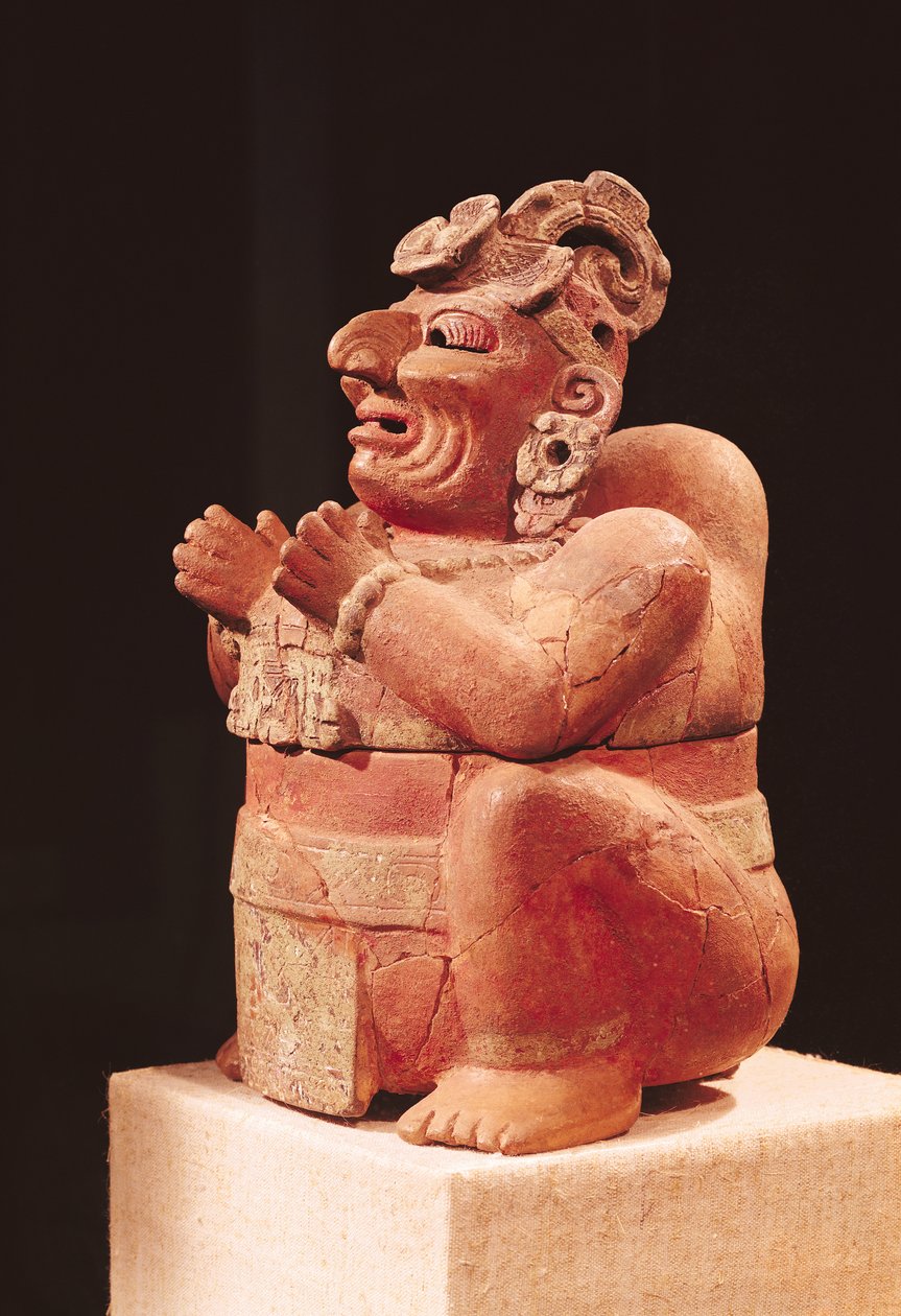 Anthropomorphic香炉，来自危地马拉，经典时期，250-600（兵马俑） 作者 玛雅人