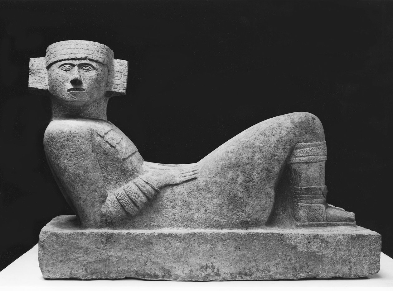 Chac-Mool，来自Chichen-Itza，Yucatan，c.987-1185 BC（石灰石） 作者 玛雅人