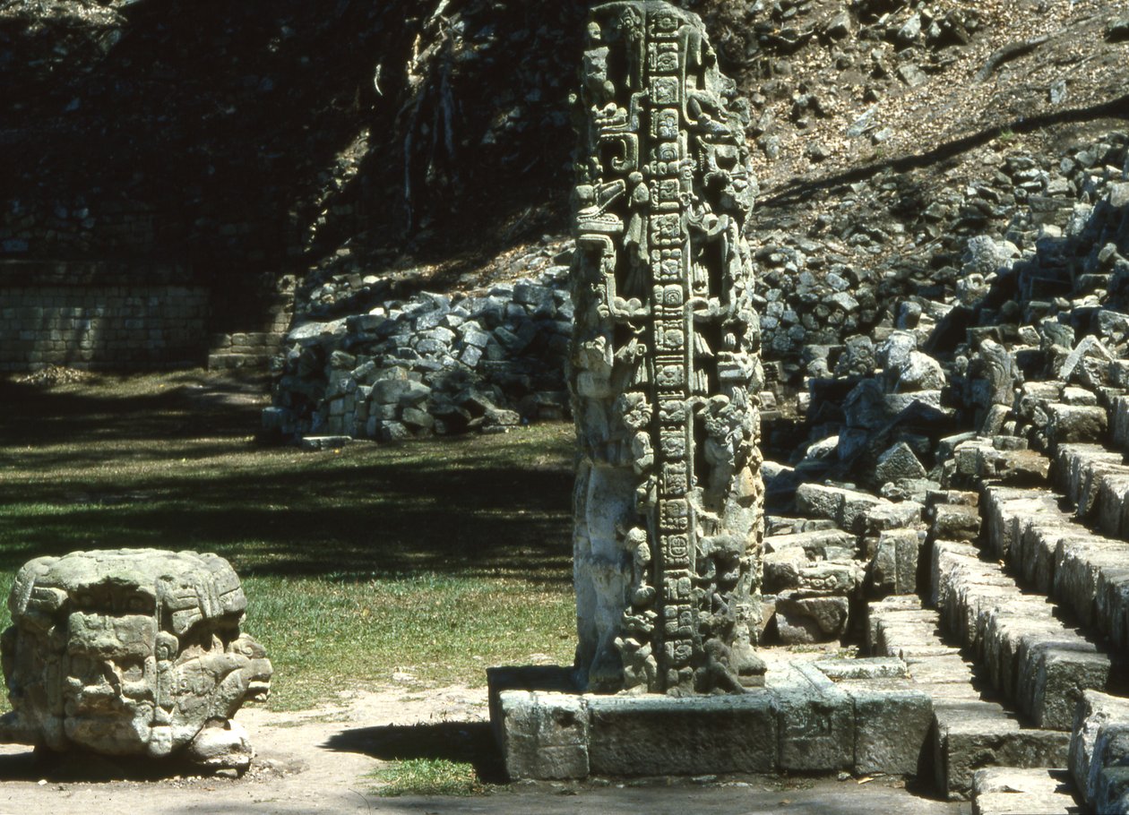 Copan，Stela N，西侧，经典晚期，公元764年 作者 玛雅人