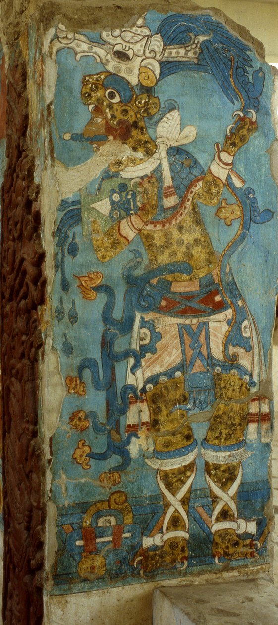 墨西哥勋爵在Cacaxtla，经典晚期（壁画） 作者 玛雅人