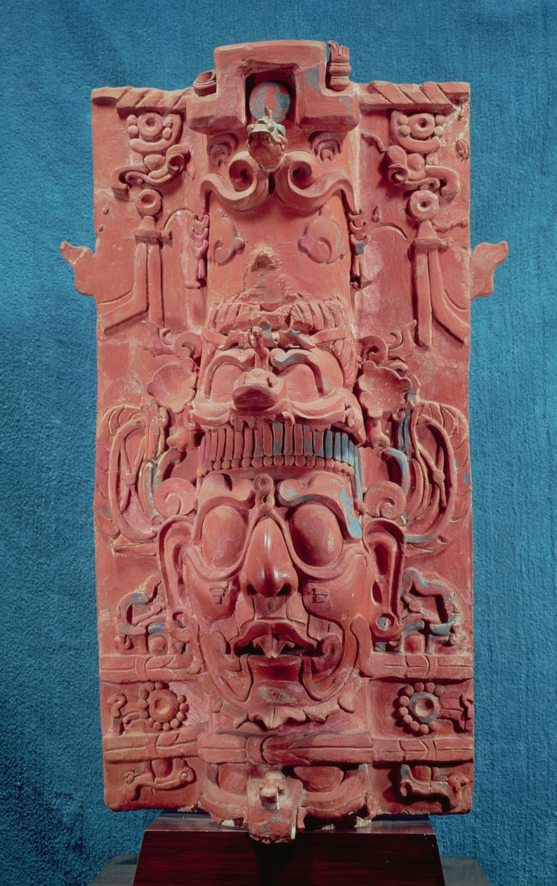 Toniatuh，太阳神，来自十字架寺，帕伦克，玛雅经典时期，5-10世纪（兵马俑） 作者 玛雅人