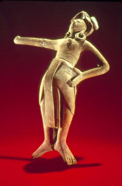神圣的球员的图，来自吉安娜岛，c.600-900（陶器） 作者 玛雅人