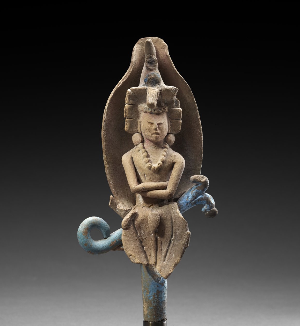 玉米壳里的玉米神，公元600-900年（陶器，有多色颜料的痕迹 作者 玛雅人