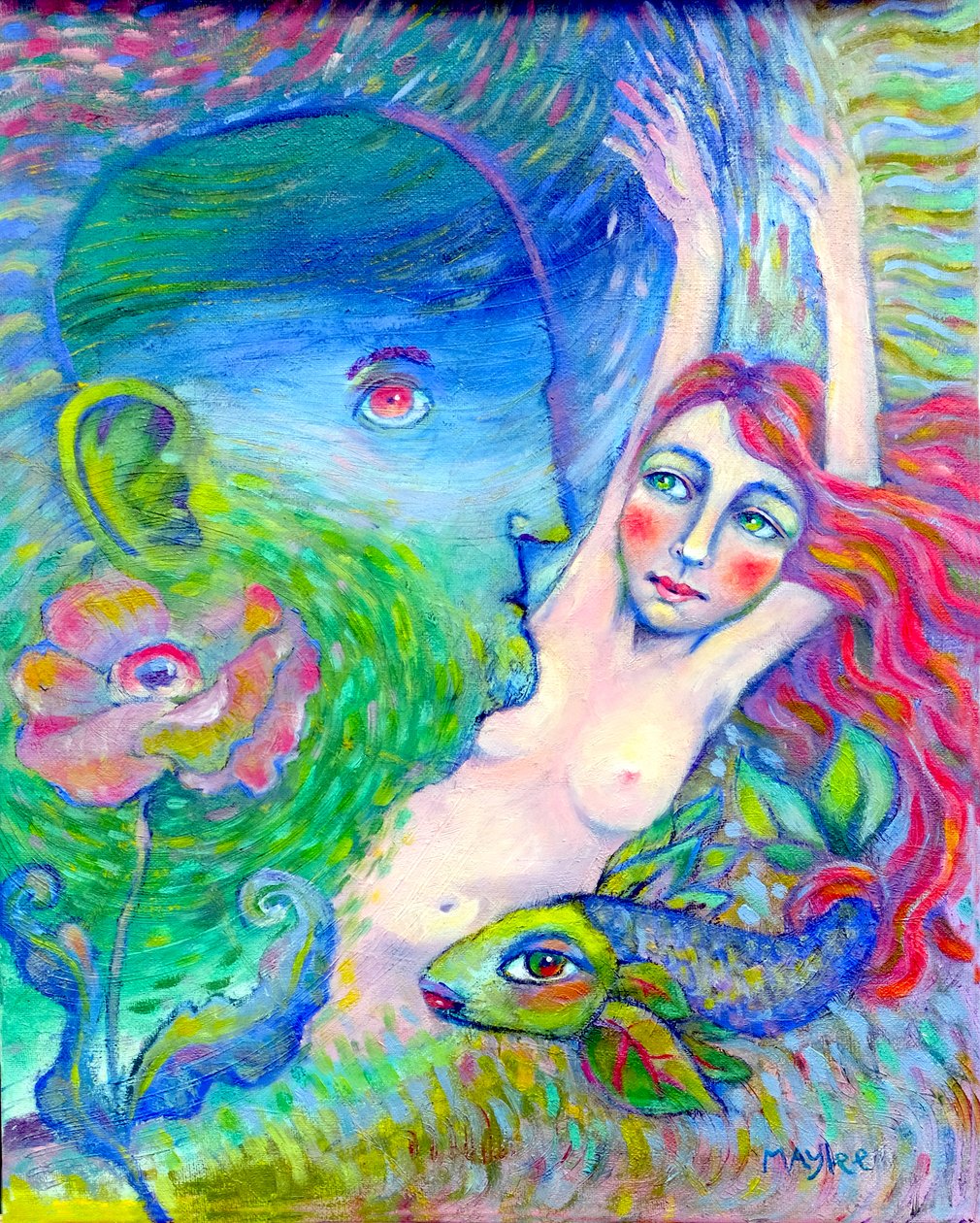 冷漠，2021年3月（油画） 作者 梅莉·克里斯蒂（Maylee Christie）